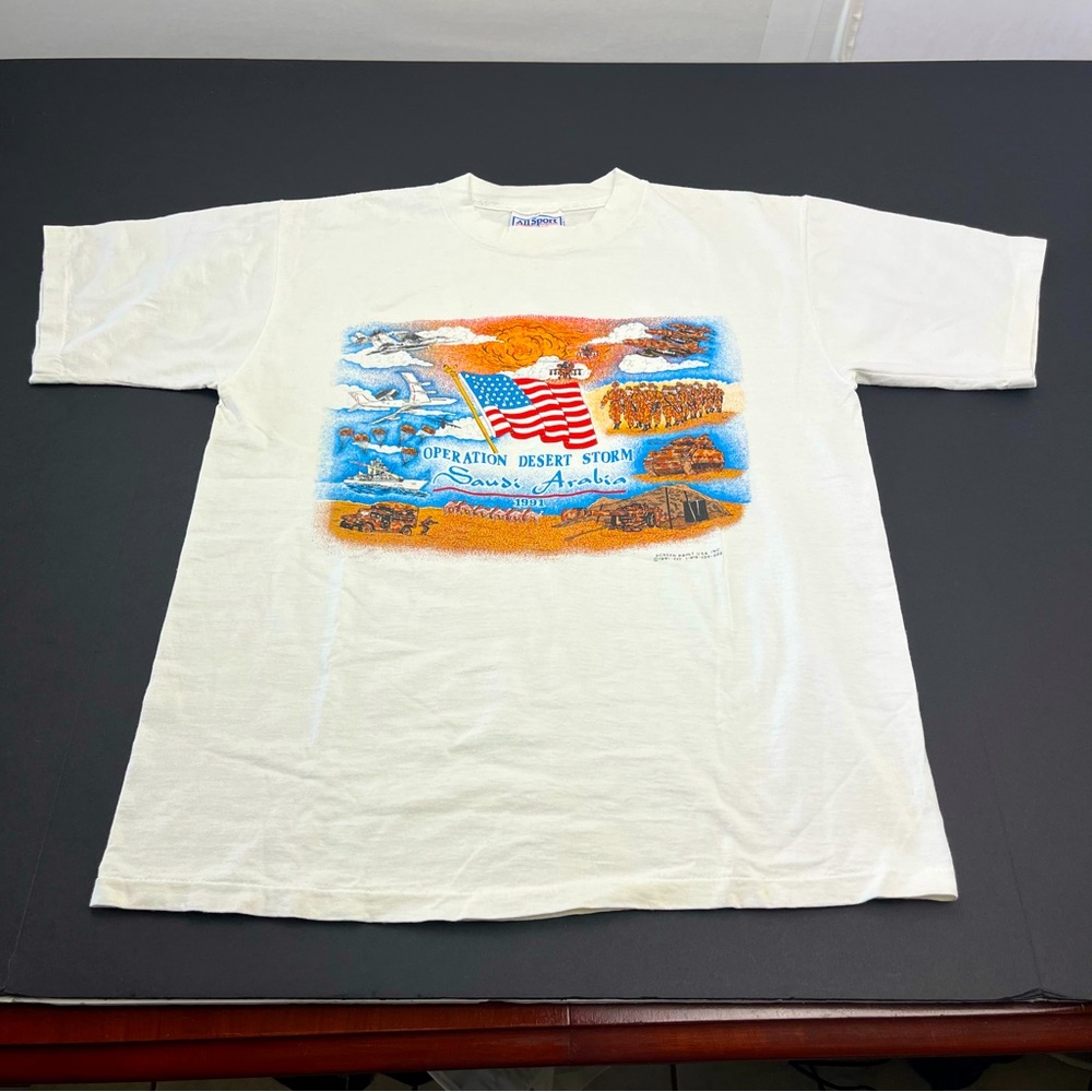 All Sport Pro Weight Operation Desert Storm Saudi Arabia‎ 1991 Shirt *FLAWED